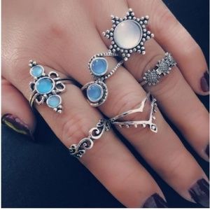 Vintage Bohemian Style Knuckle Rings Set